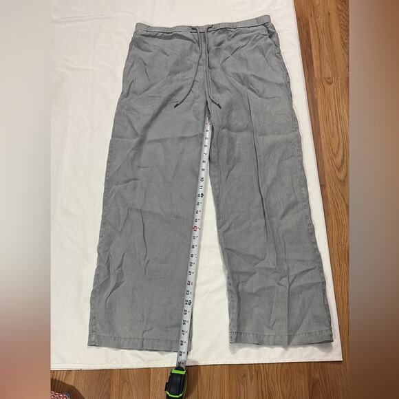 James Perse Womens XL Linen Drawstring Pull on Pants Lagenlook Lightweight - Picture 9 of 11